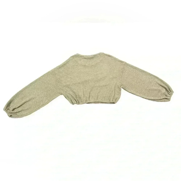 BUNDLE! Set of 2 Alter’d State Waffle Knit Cropped Balloon Sleeve Sweaters SizeS - Picture 5 of 6